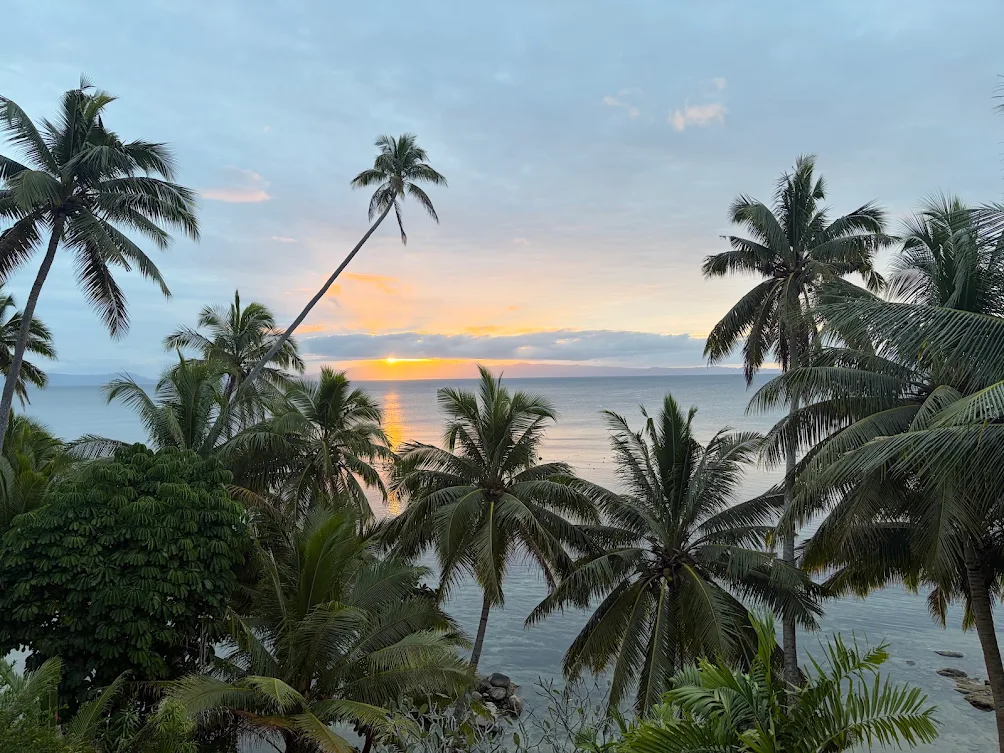 Sunset at Horizon Spa Villa overlooking the Somosomo Strait, Taveuni Palms Resort, Fiji